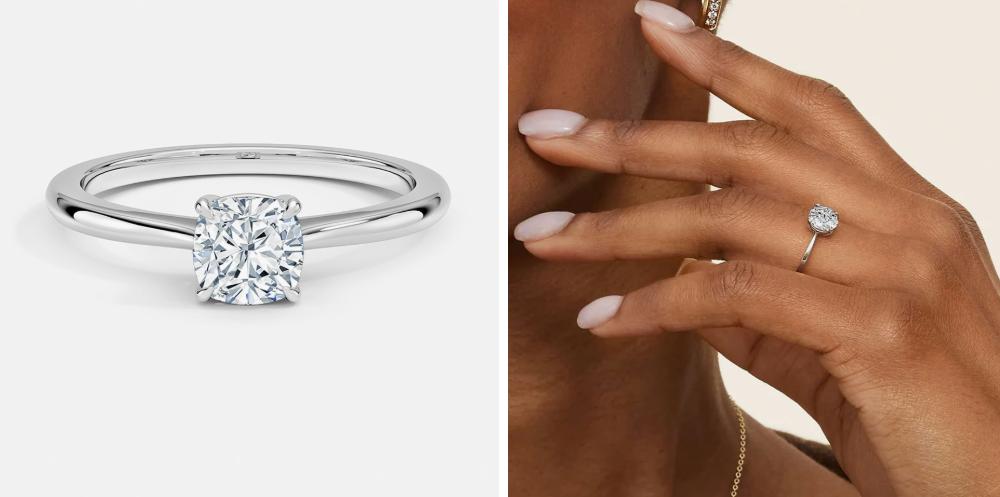14k gold 0.5ct lab diamond engagement ring
