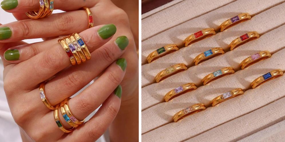 gemstone band ring