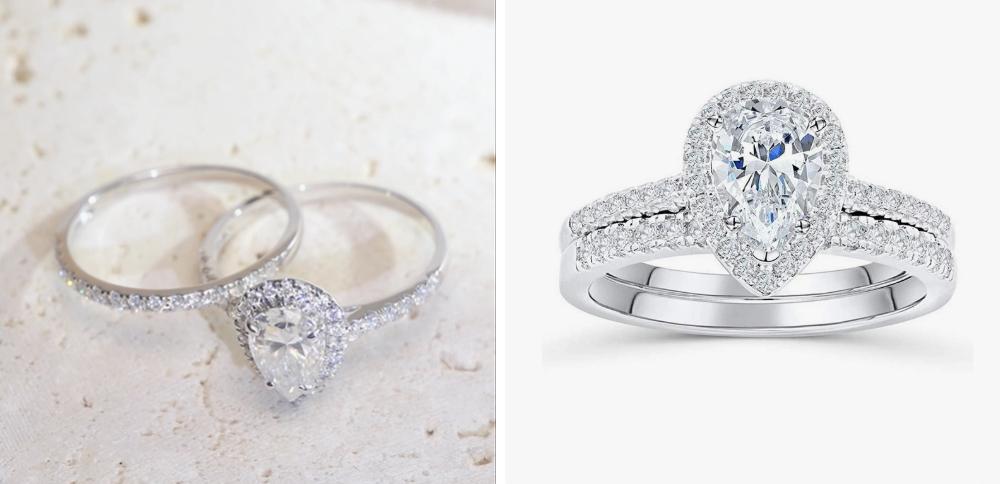 moissanite ring bridal set